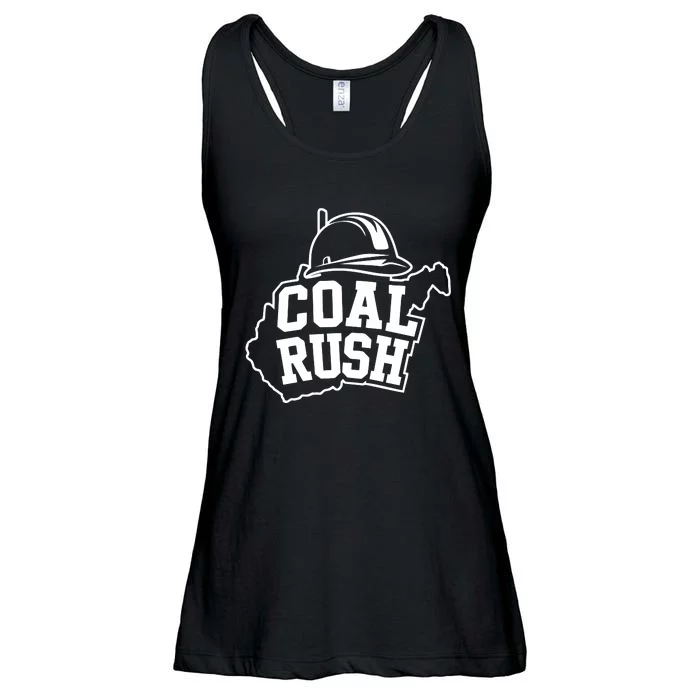 Wv Coal Rush With State And Miner Hard Hat Ladies Essential Flowy Tank