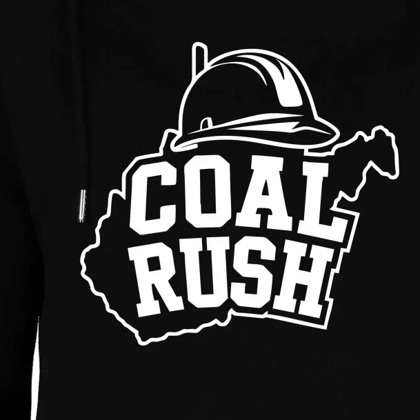 Wv Coal Rush With State And Miner Hard Hat Womens Funnel Neck Pullover Hood