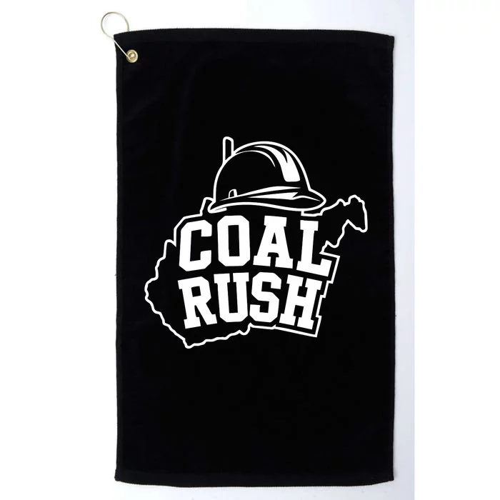 Wv Coal Rush With State And Miner Hard Hat Platinum Collection Golf Towel