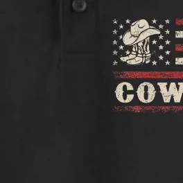 Western Country Retro Cowboy Style Dry Zone Grid Performance Polo