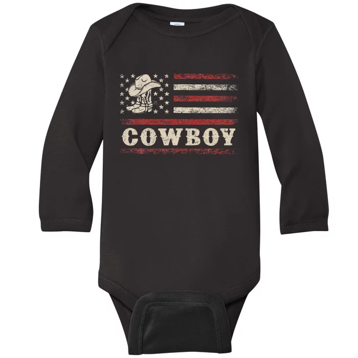 Western Country Retro Cowboy Style Baby Long Sleeve Bodysuit