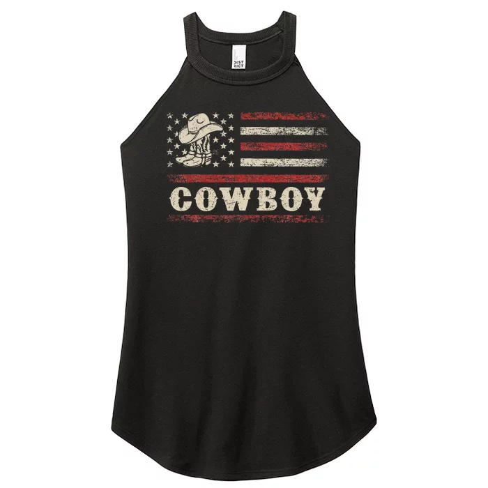 Western Country Retro Cowboy Style Women’s Perfect Tri Rocker Tank