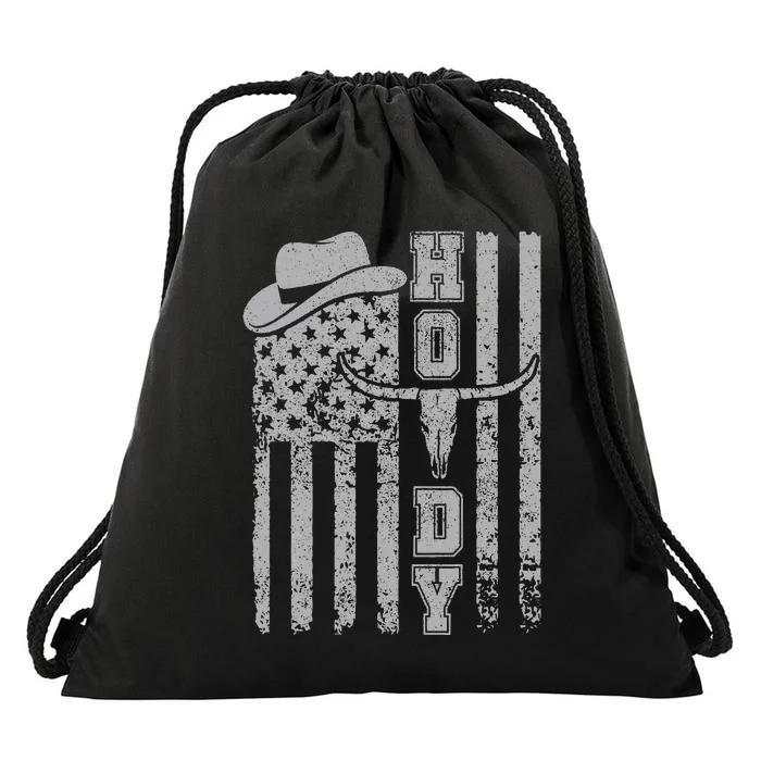 Western Country Rodeo Southern Cow Howdy Drawstring Bag