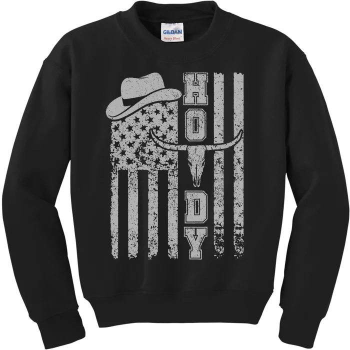 Western Country Rodeo Southern Cow Howdy Kids Sweatshirt