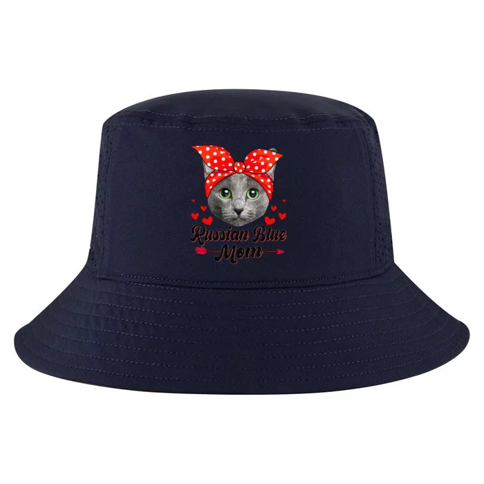 Womens Cute Russian Blue Mom Tee Cat Mom Mother's Day For Women Cool Comfort Performance Bucket Hat