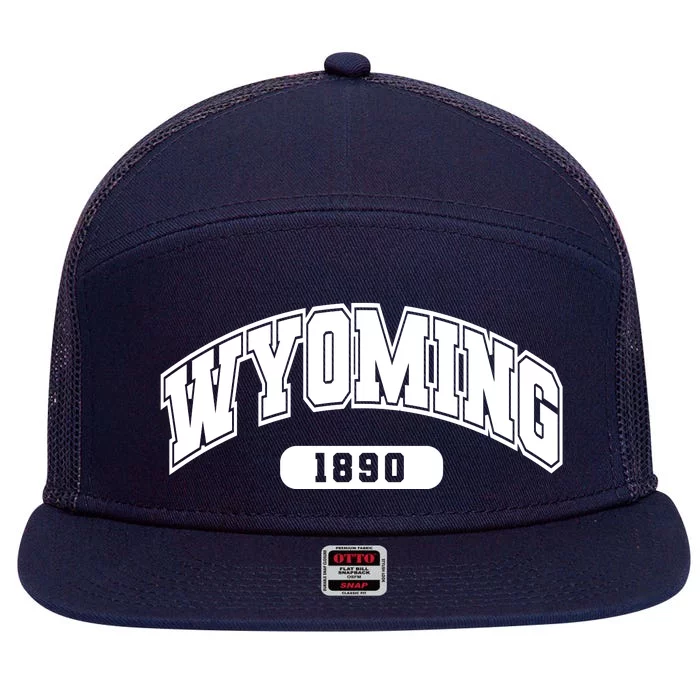 Wyoming Collegiate Style 1890 7 Panel Mesh Trucker Snapback Hat