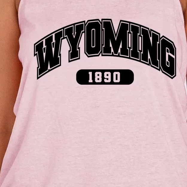 Wyoming Collegiate Style 1890 Women's Knotted Racerback Tank