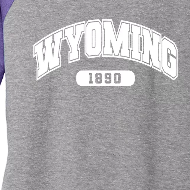 Wyoming Collegiate Style 1890 Women's Tri-Blend 3/4-Sleeve Raglan Shirt