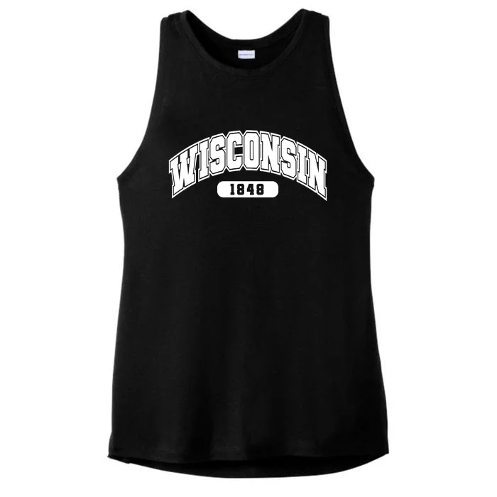 Wisconsin Collegiate Style 1848 Ladies Tri-Blend Wicking Tank