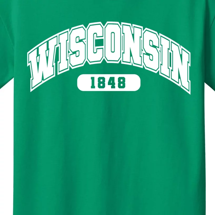 Wisconsin Collegiate Style 1848 Kids T-Shirt