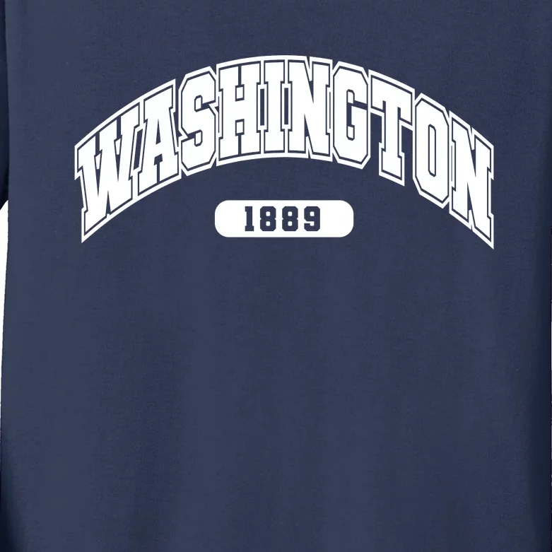 Washington Collegiate Style 1889 Kids Long Sleeve Shirt