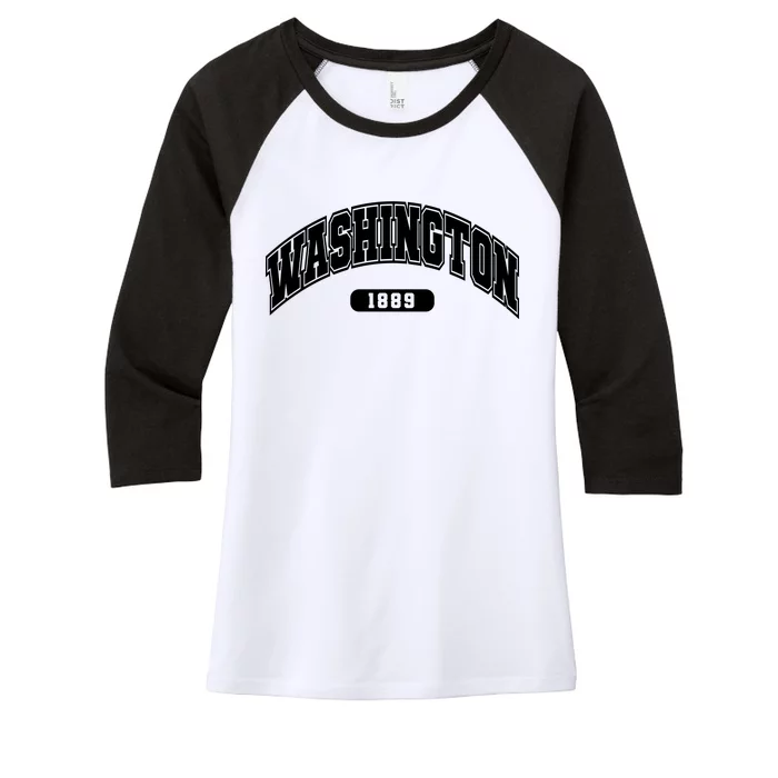 Washington Collegiate Style 1889 Women's Tri-Blend 3/4-Sleeve Raglan Shirt