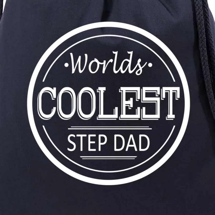 Worlds Coolest Step Dad Great Gift Drawstring Bag