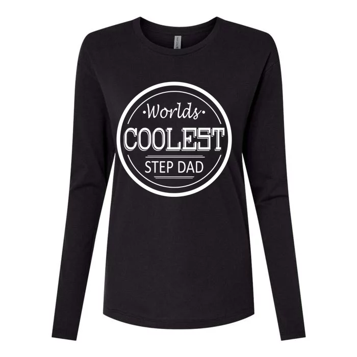 Worlds Coolest Step Dad Gift Womens Cotton Relaxed Long Sleeve T-Shirt