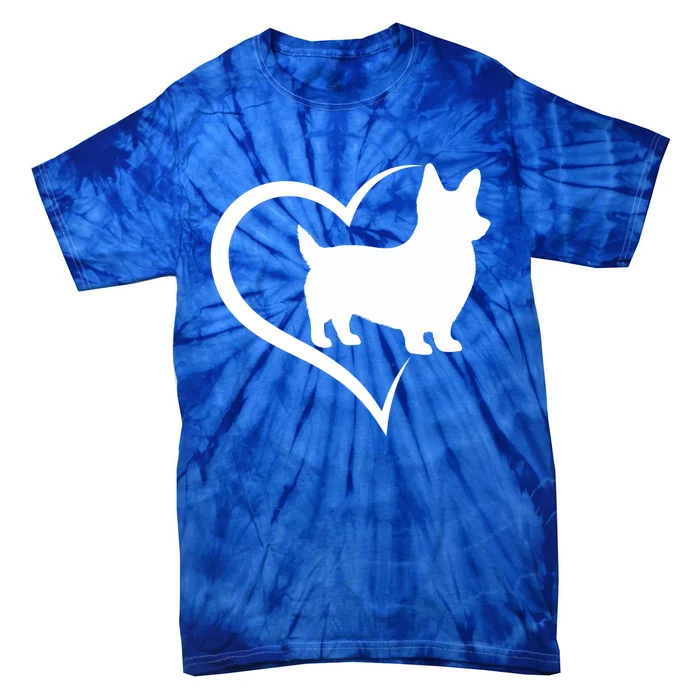 Welsh Corgi Silhouette Heart Love Dog Cute Gift Tie-Dye T-Shirt