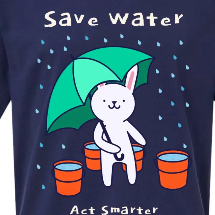 Water Conservation: Save Water Act Smarter Ecomeaningful Giftconscious Funny Gif Sueded Cloud Jersey T-Shirt