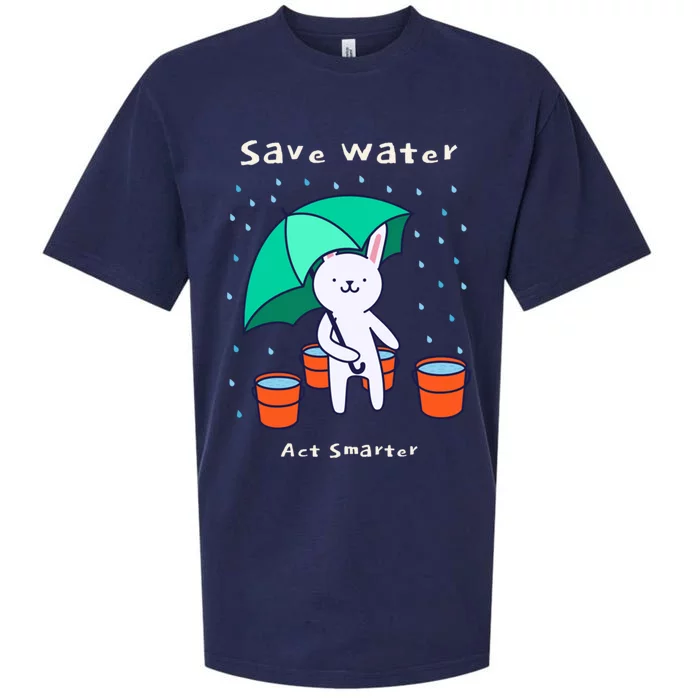 Water Conservation: Save Water Act Smarter Ecomeaningful Giftconscious Funny Gif Sueded Cloud Jersey T-Shirt