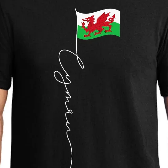 Wales Cymru Signature Flag Pole Patriotic Welsh Flag Pajama Set