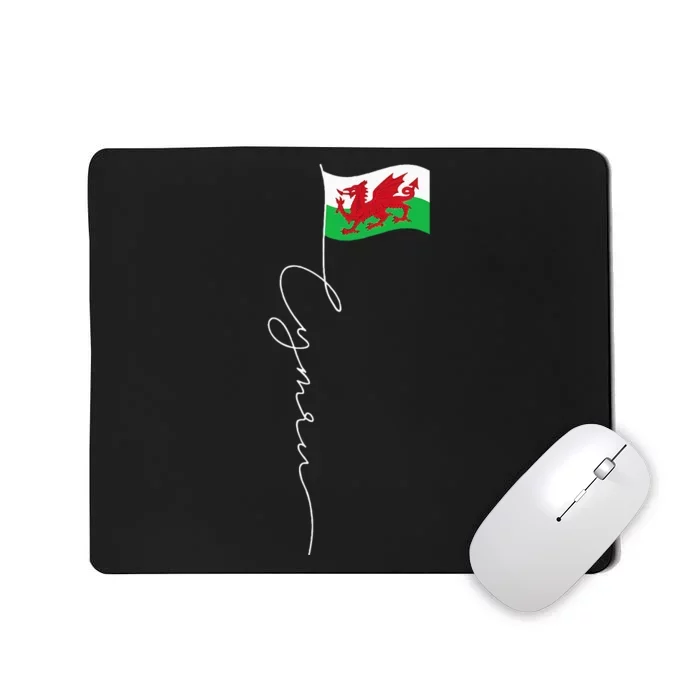 Wales Cymru Signature Flag Pole Patriotic Welsh Flag Mousepad