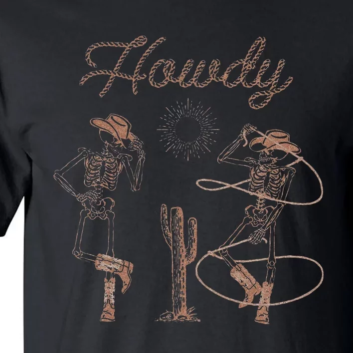 Western Cowboy Skeleton Dancing Howdy Halloween Tall T-Shirt