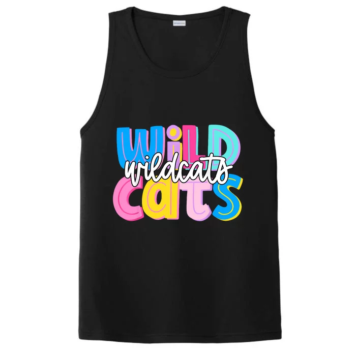 Wildcats Colorful School Spirit Performance Tank