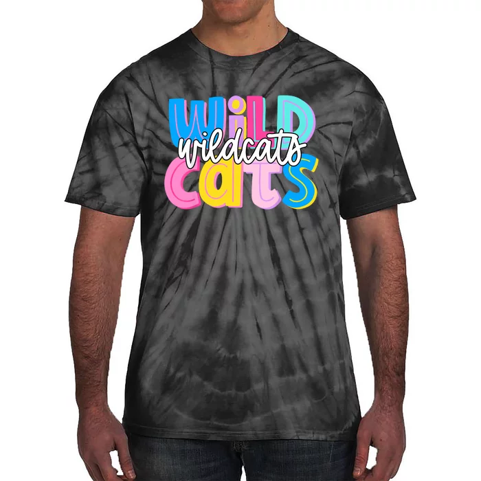 Wildcats Colorful School Spirit Tie-Dye T-Shirt