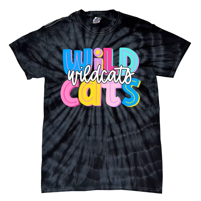 Wildcats Colorful School Spirit Tie-Dye T-Shirt