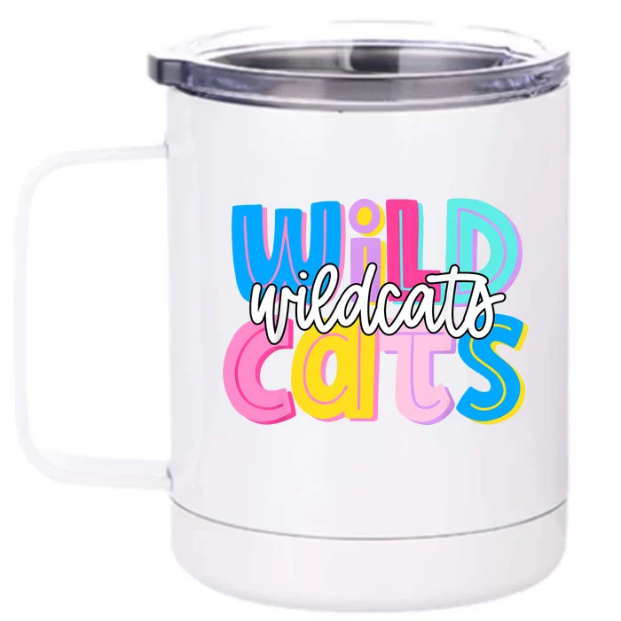 Wildcats Colorful School Spirit Front & Back 12oz Stainless Steel Tumbler Cup