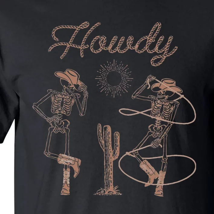 Western Cowboy Skeleton Dancing Howdy Hallowee Tall T-Shirt