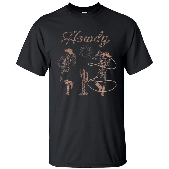 Western Cowboy Skeleton Dancing Howdy Hallowee Tall T-Shirt