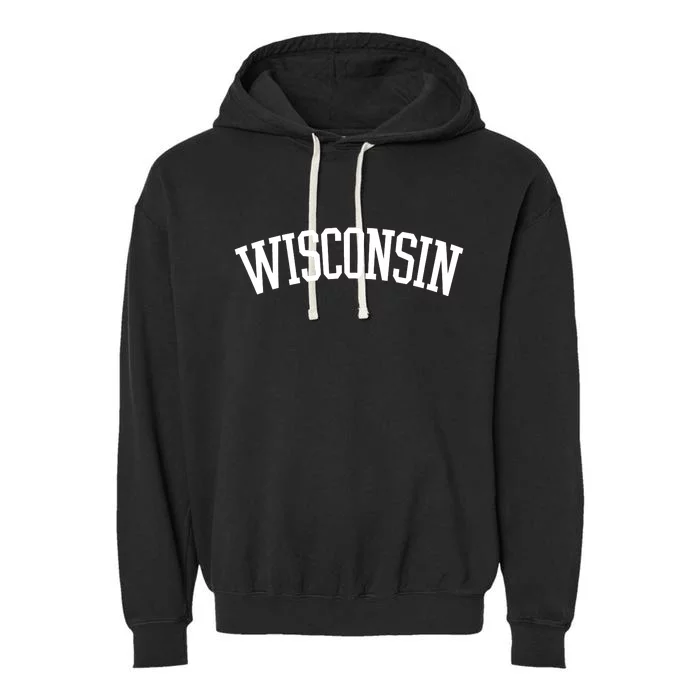 Wisconsin College Sports Fan Logo Garment-Dyed Fleece Hoodie