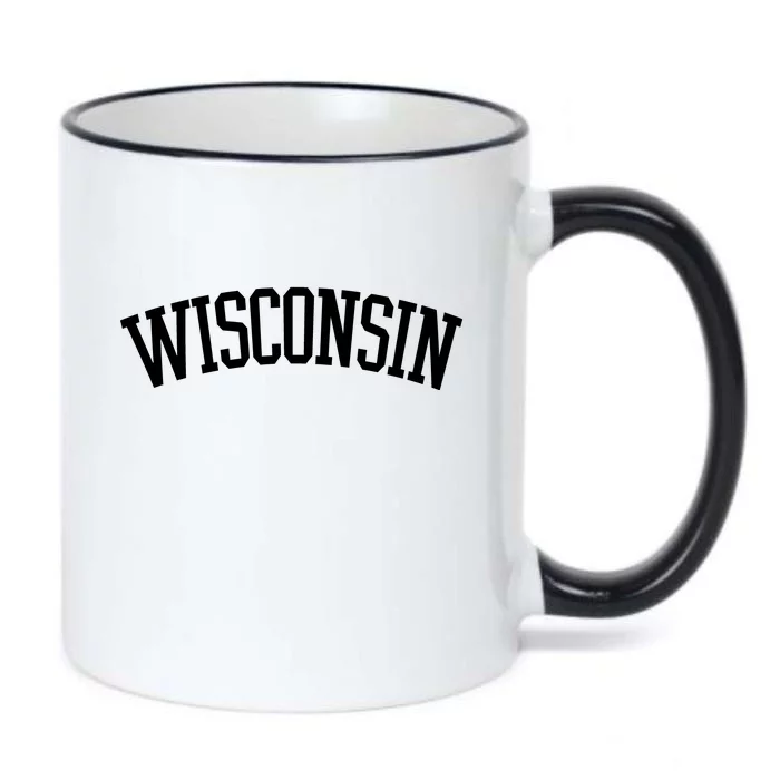 Wisconsin College Sports Fan Logo Black Color Changing Mug