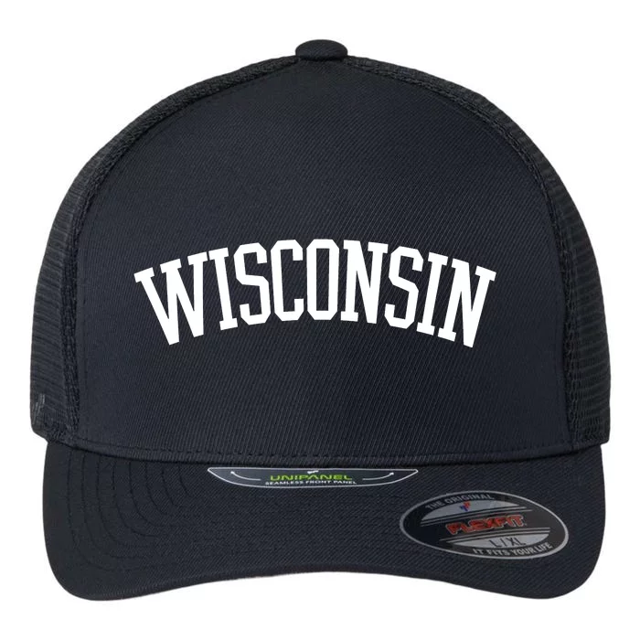 Wisconsin College Sports Fan Logo Flexfit Unipanel Trucker Cap