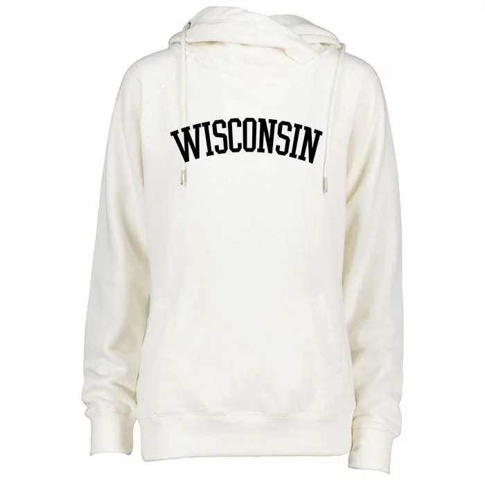 Wisconsin College Sports Fan Logo Womens Funnel Neck Pullover Hood