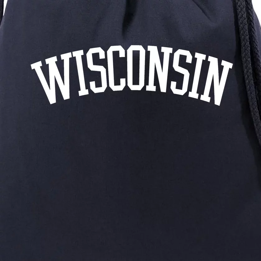 Wisconsin College Sports Fan Logo Drawstring Bag