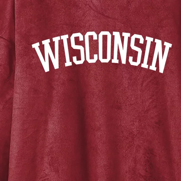 Wisconsin College Sports Fan Logo Hooded Wearable Blanket