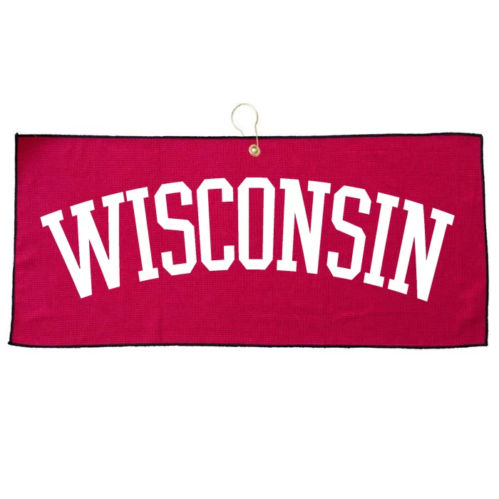 Wisconsin College Sports Fan Logo Large Microfiber Waffle Golf Towel