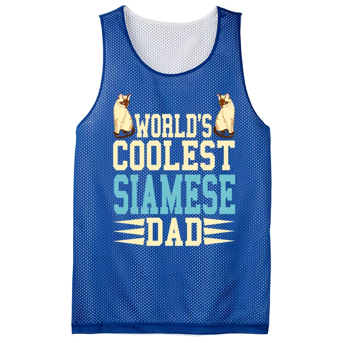 Worlds Coolest Siamese Dad Cat Lover Gift Present Gift Mesh Reversible Basketball Jersey Tank