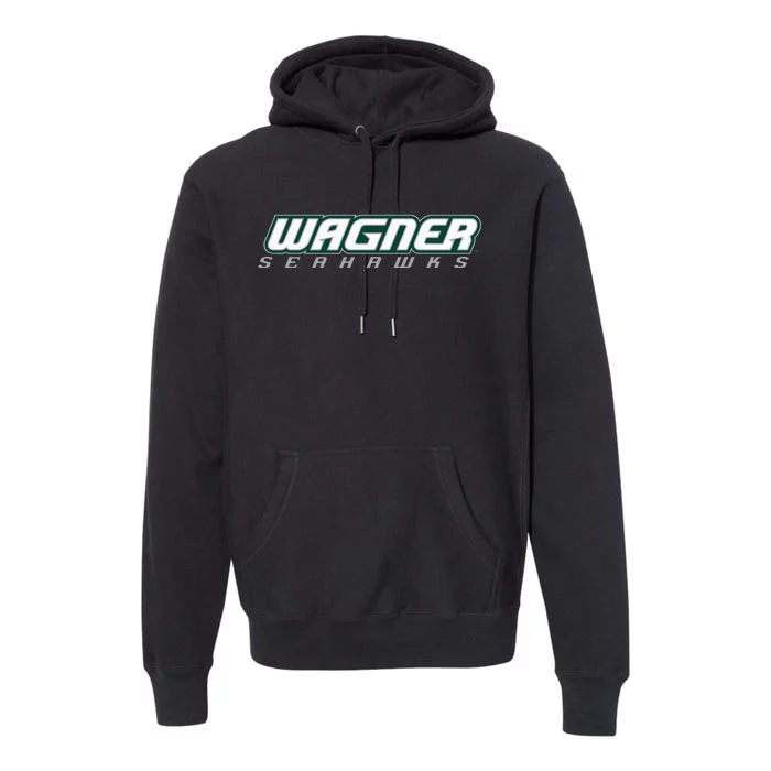 Wagner College Seahawks Horizontal Logo Premium Hoodie