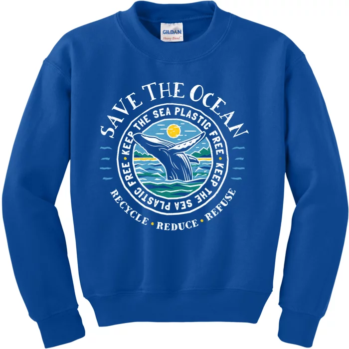 Whale Conservation Save The Ocean Gift Kids Sweatshirt