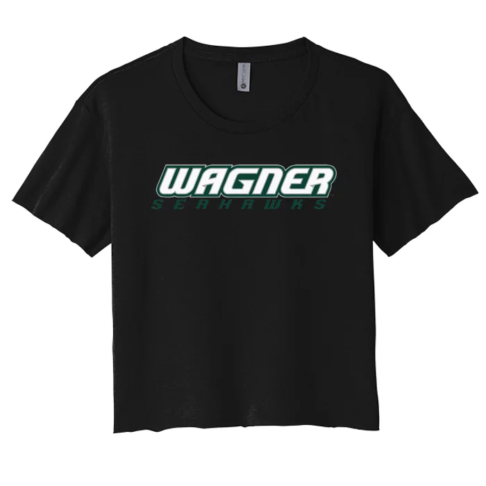 Wagner College Seahawks Horizontal Logo Women's Crop Top Tee