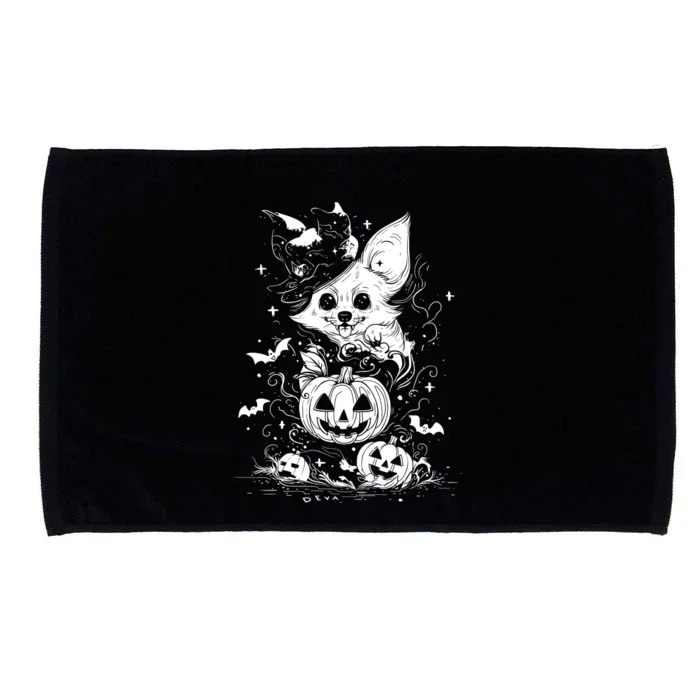 Welsh Corgi Spooky For Moonlight Halloween Cute Gift Microfiber Hand Towel