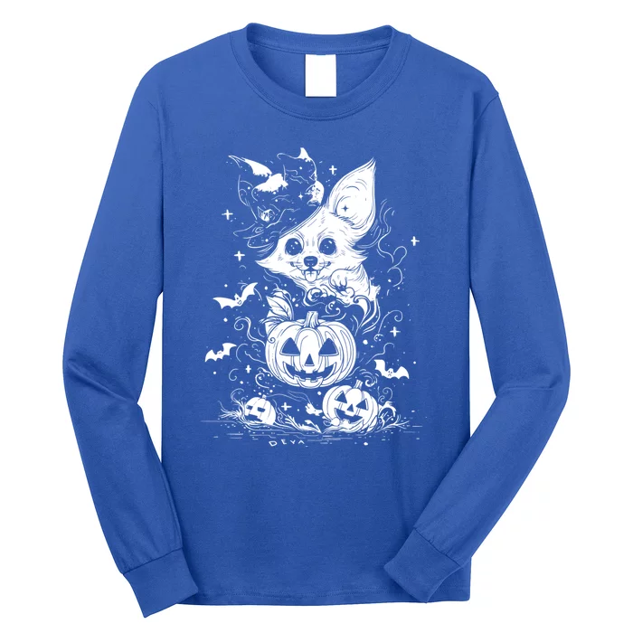 Welsh Corgi Spooky For Moonlight Halloween Cute Gift Long Sleeve Shirt