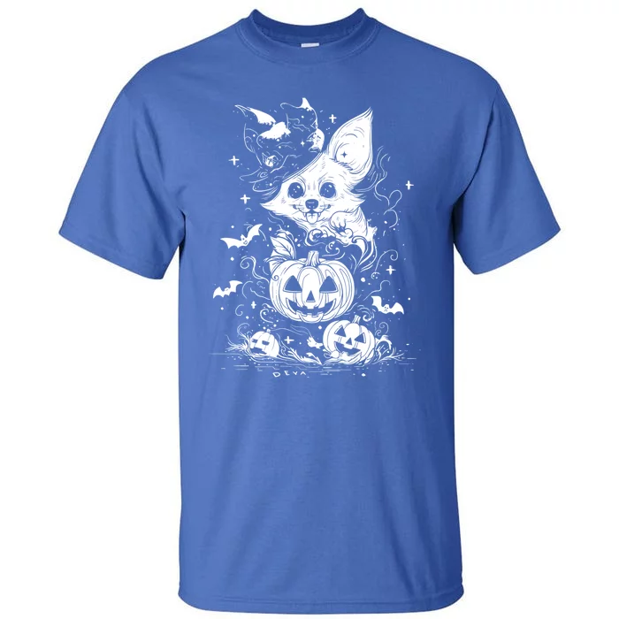 Welsh Corgi Spooky For Moonlight Halloween Cute Gift Tall T-Shirt