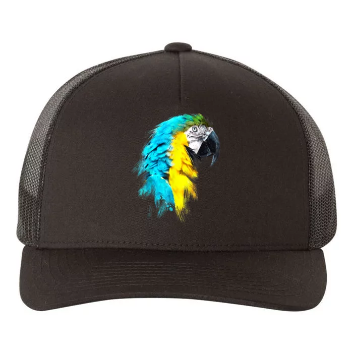 Watercolor Colourful Scarlet Macaw Parrot Bird Painting Yupoong Adult 5-Panel Trucker Hat