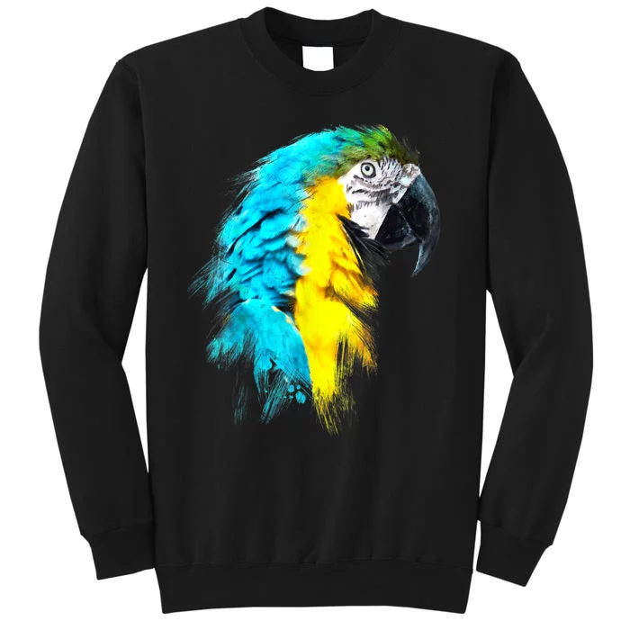 Watercolor Colourful Scarlet Macaw Parrot Bird Painting Sweatshirt