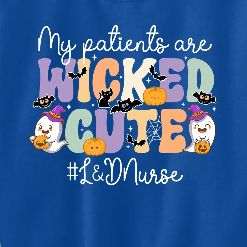 Wicked Cute Spooky L And D Nurse Halloween L And D Nursing Gift Kids Sweatshirt