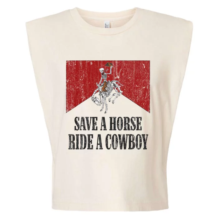 Western Cowboy Skeleton Ride into the Country Garment-Dyed Women's Muscle Tee