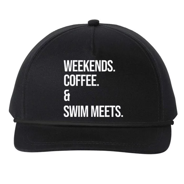 Weekends Coffee & Swim Meets Funny Swimming Club Snapback Five-Panel Rope Hat