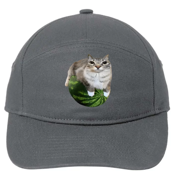 Watermelon Cat Silly Cat Meme 7-Panel Snapback Hat